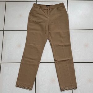 Express Tan Pants with Eyelet Hem XS Ankle